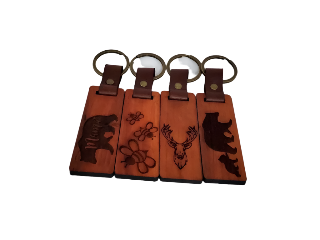 Forest Themed Wood Keychains