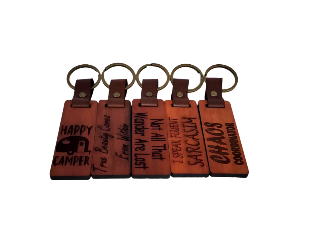 Popular Phrases Wood Keychains