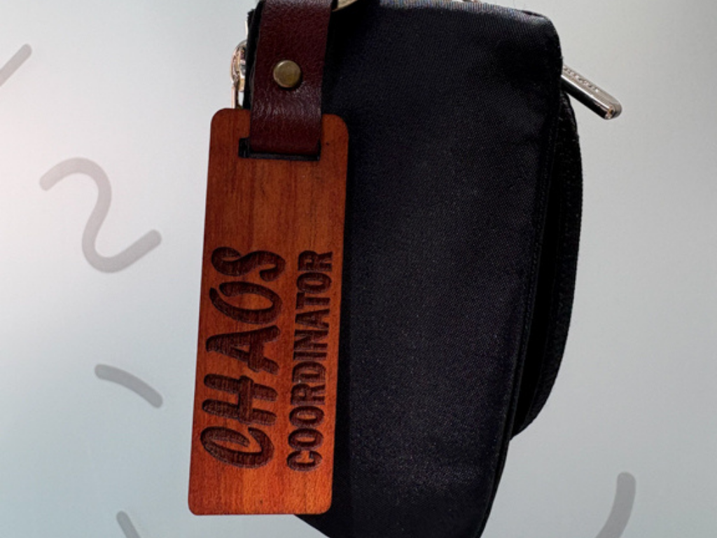 Popular Phrases Wood Keychains