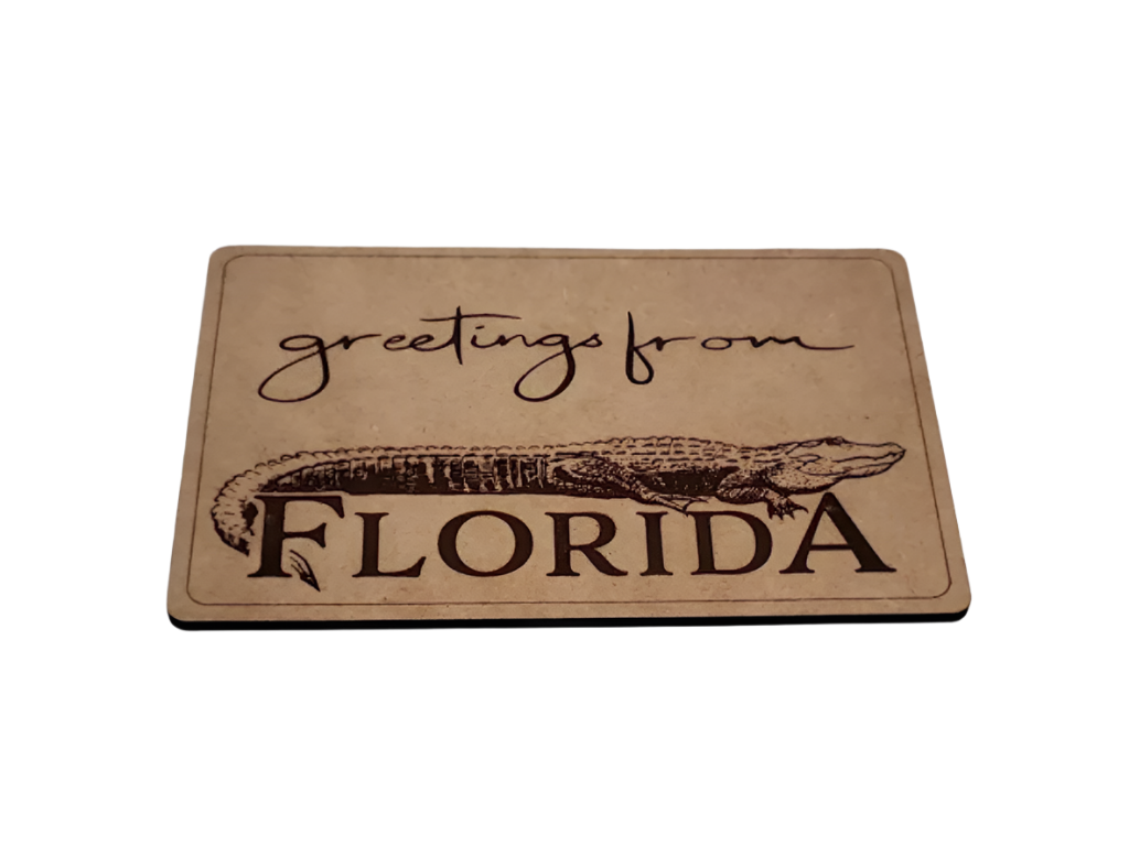 Greetings From Florida, wooden postcard