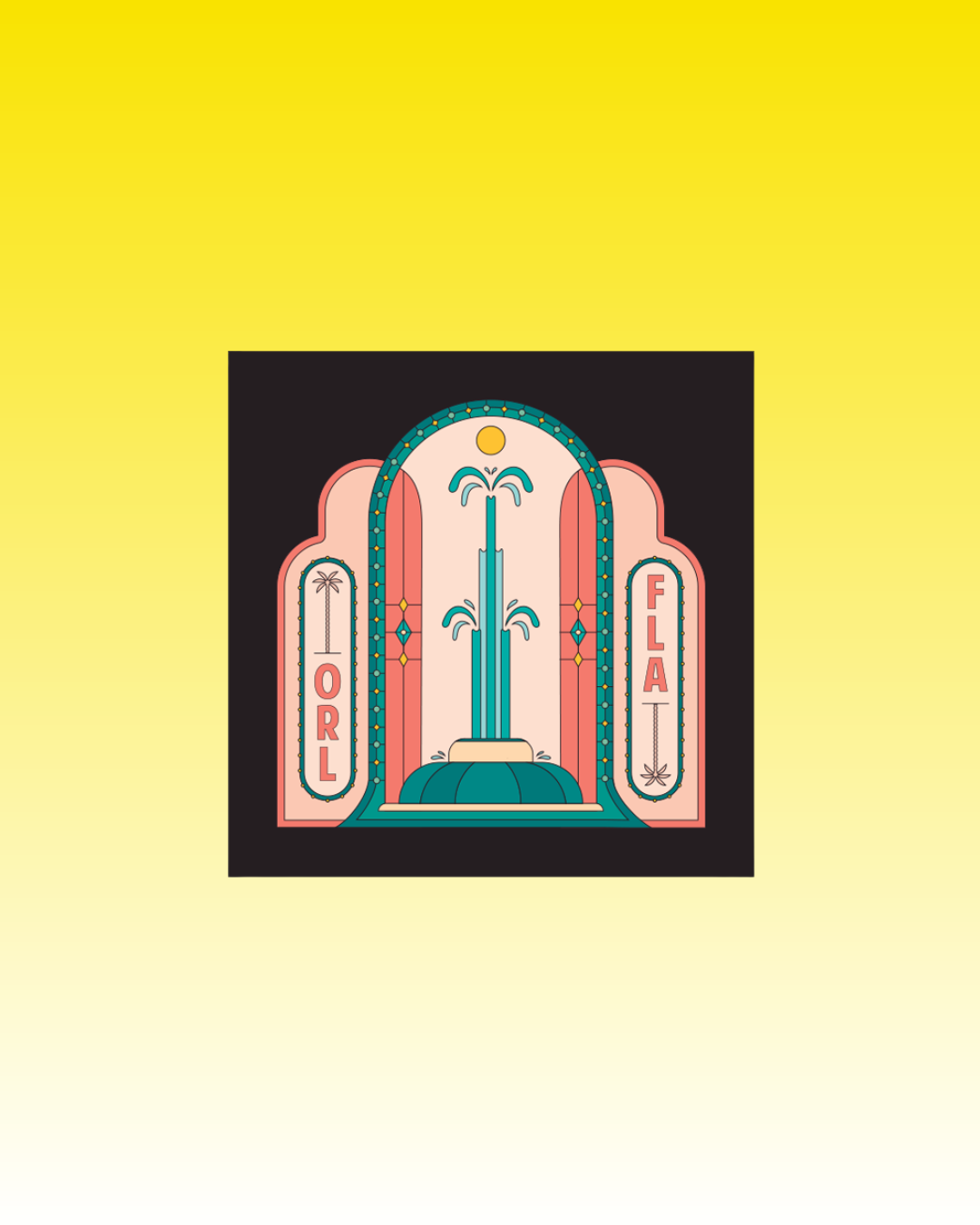 4 x 4 Orlando Mini Print, Black