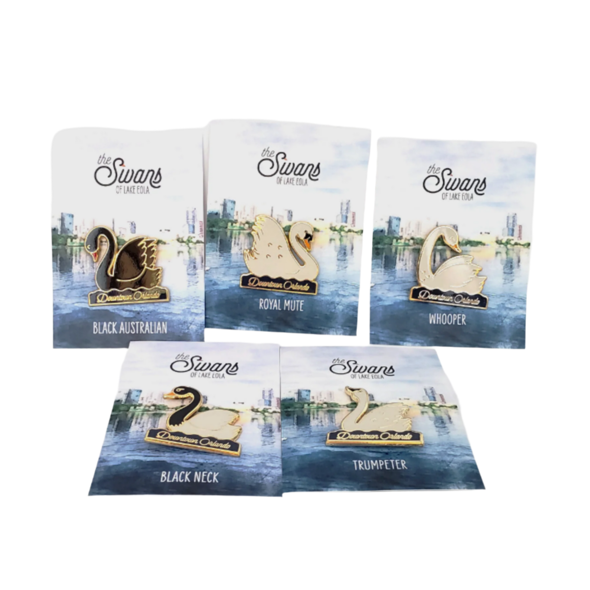 Swans of Lake Eola Series Pins