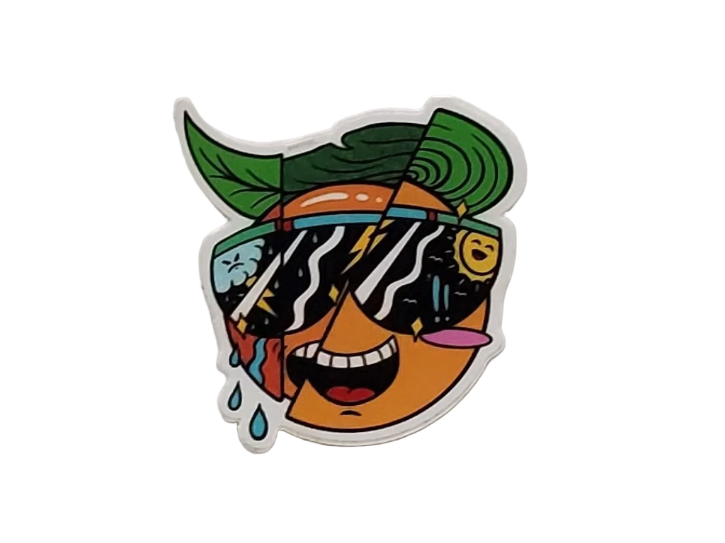 The Sectioned Orange Sticker