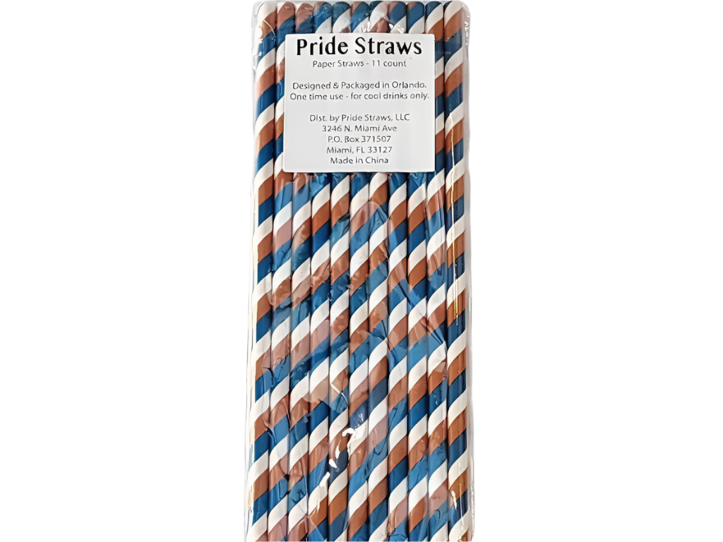 Pride Paper Straws, Orange & Blue