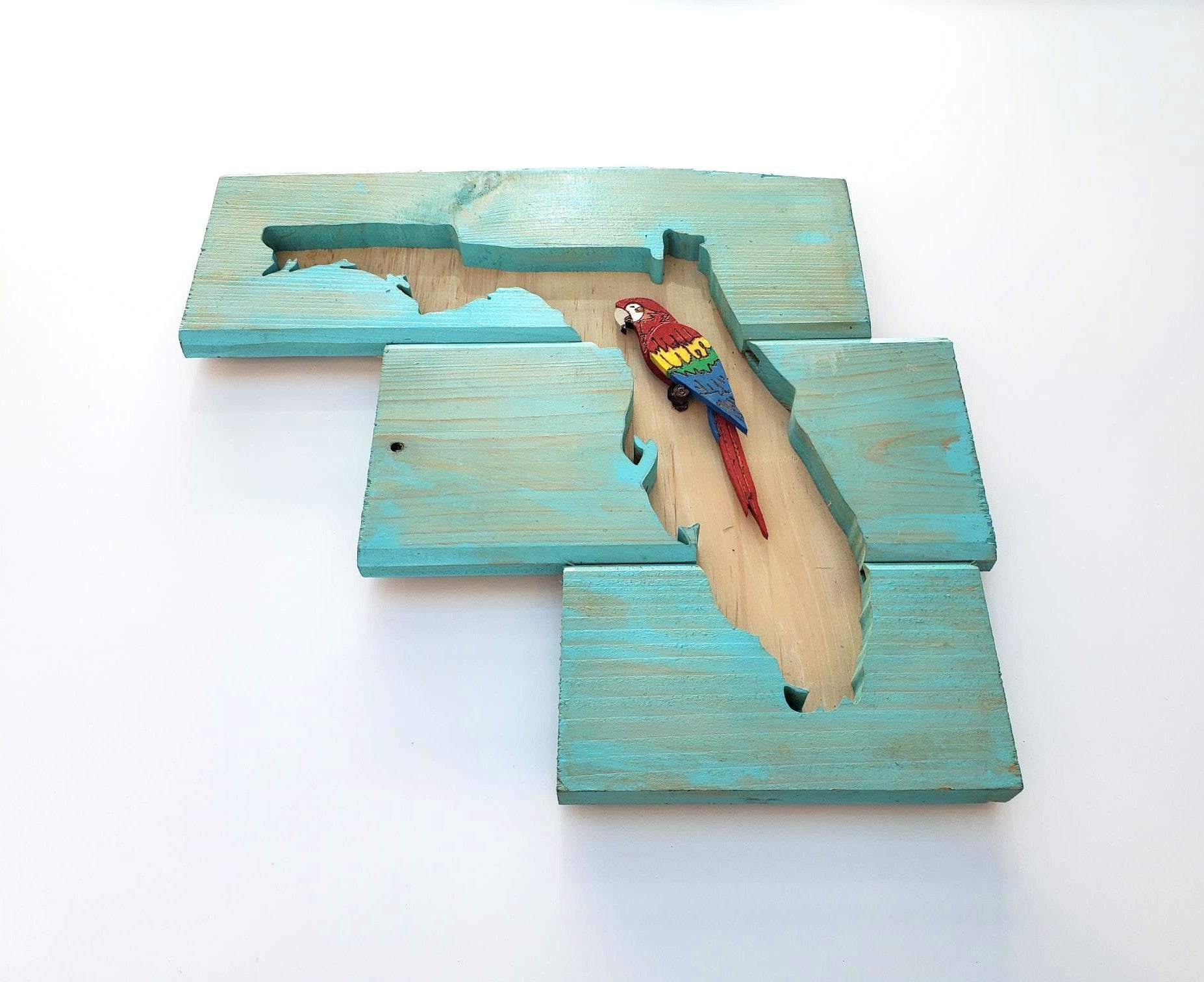 Florida Parrot Wood Art