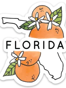 Oranges on the State of Florida outline.
