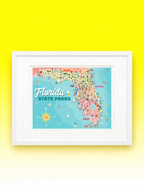 14 x 11 Florida State Parks Map Print