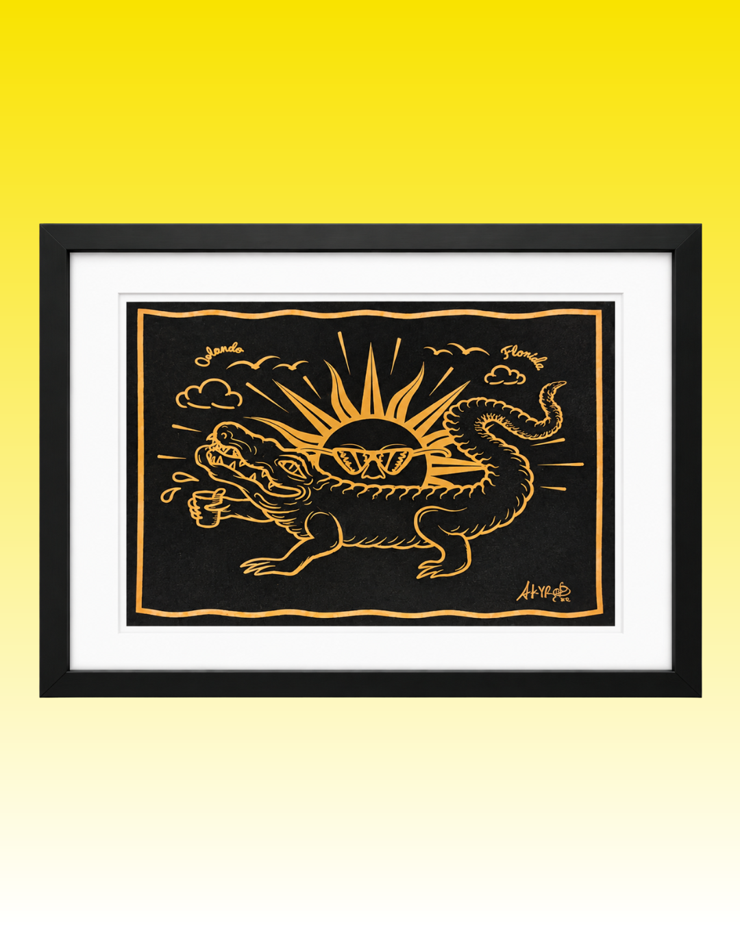 Framed 14 x 11 Gator Days Print