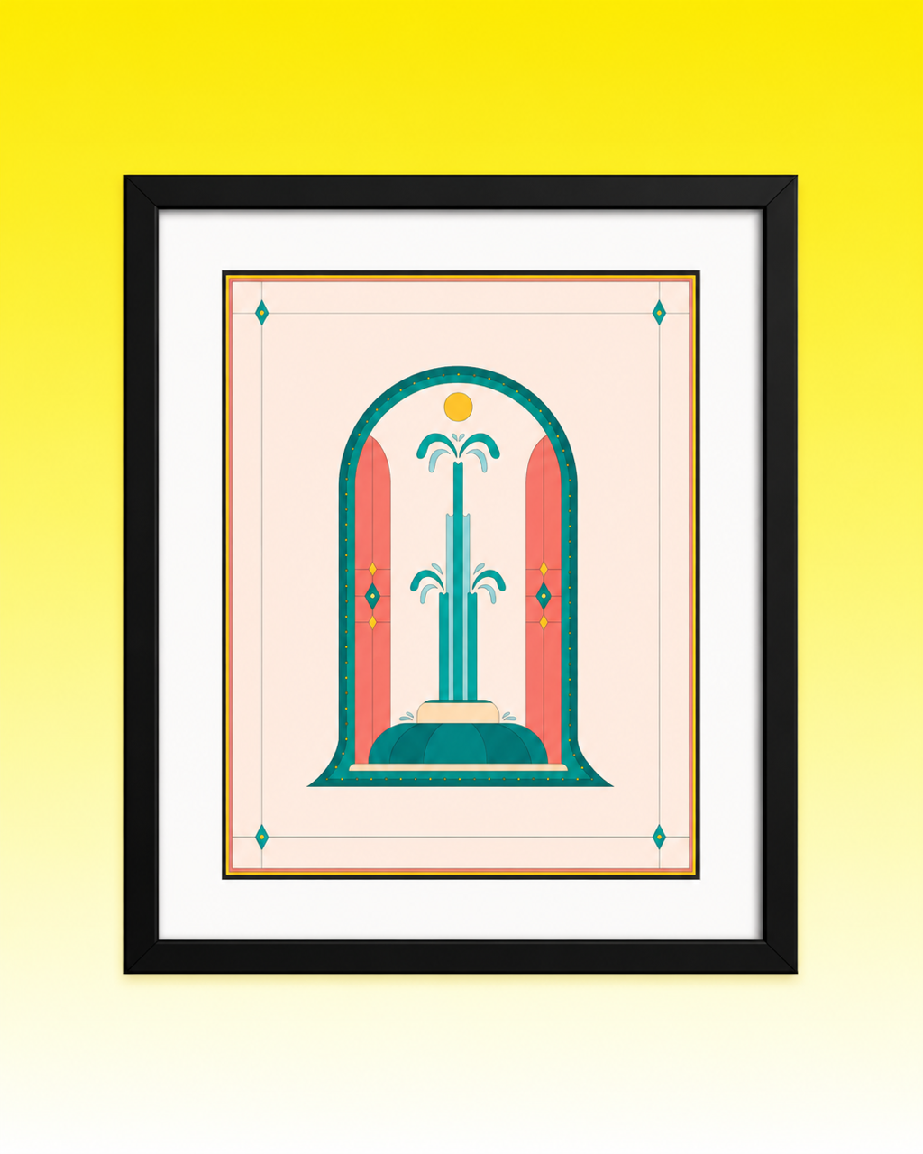 Framed 8 x 10 Lake Eola Print, Pink