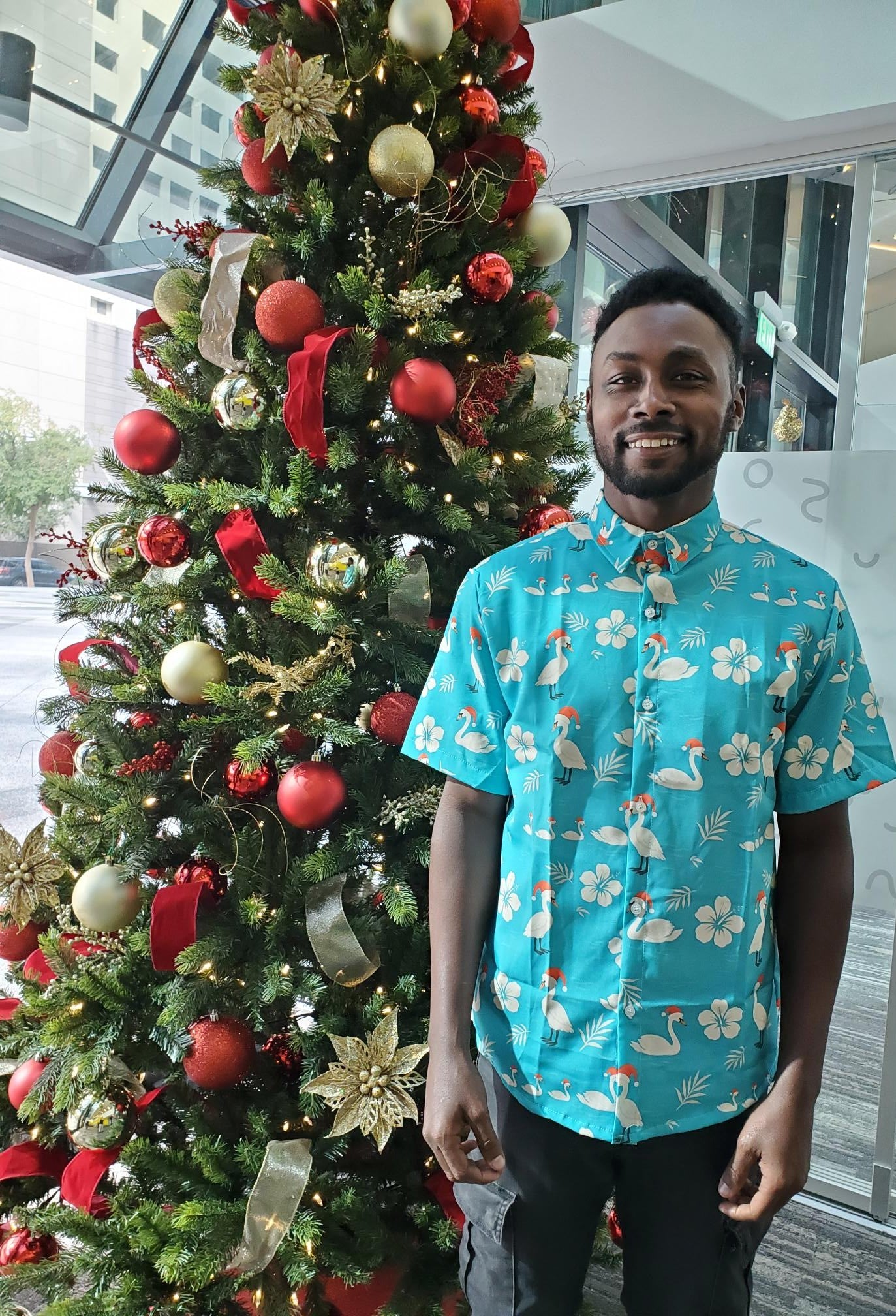 Hawaiin Shirt, Holiday Swan