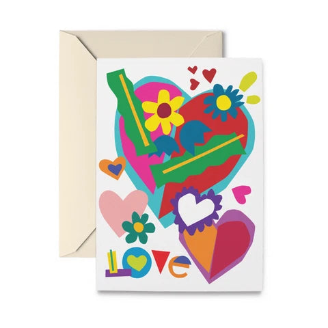 Colorful hearts card