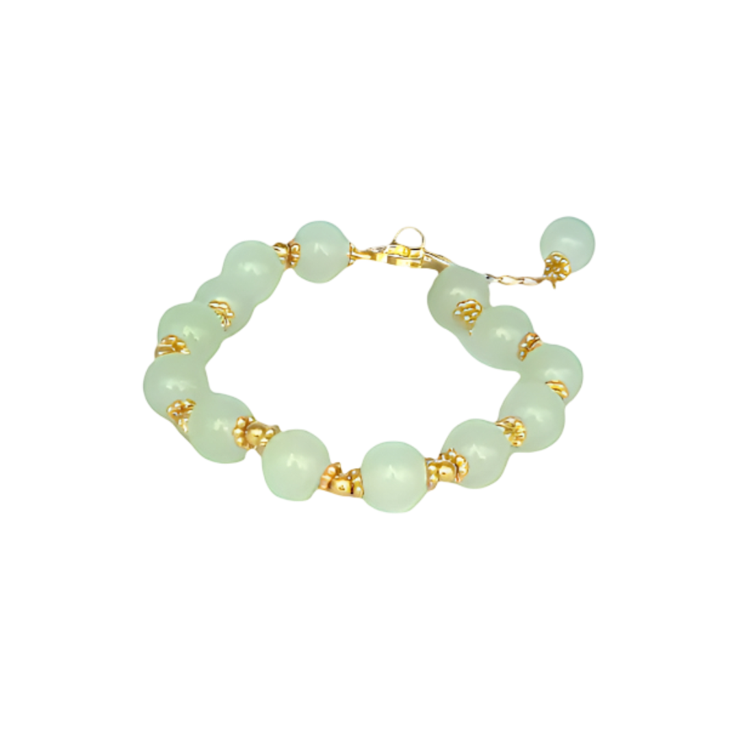 Jade and Gold Bead Bracelet