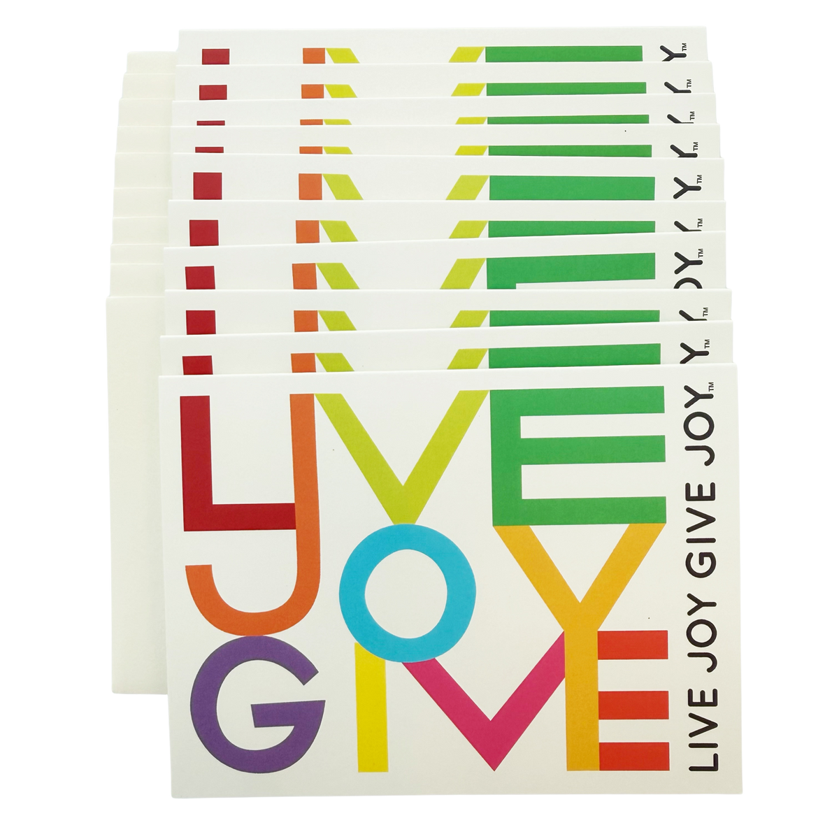 Colorful font with Live Joy Give Joy.