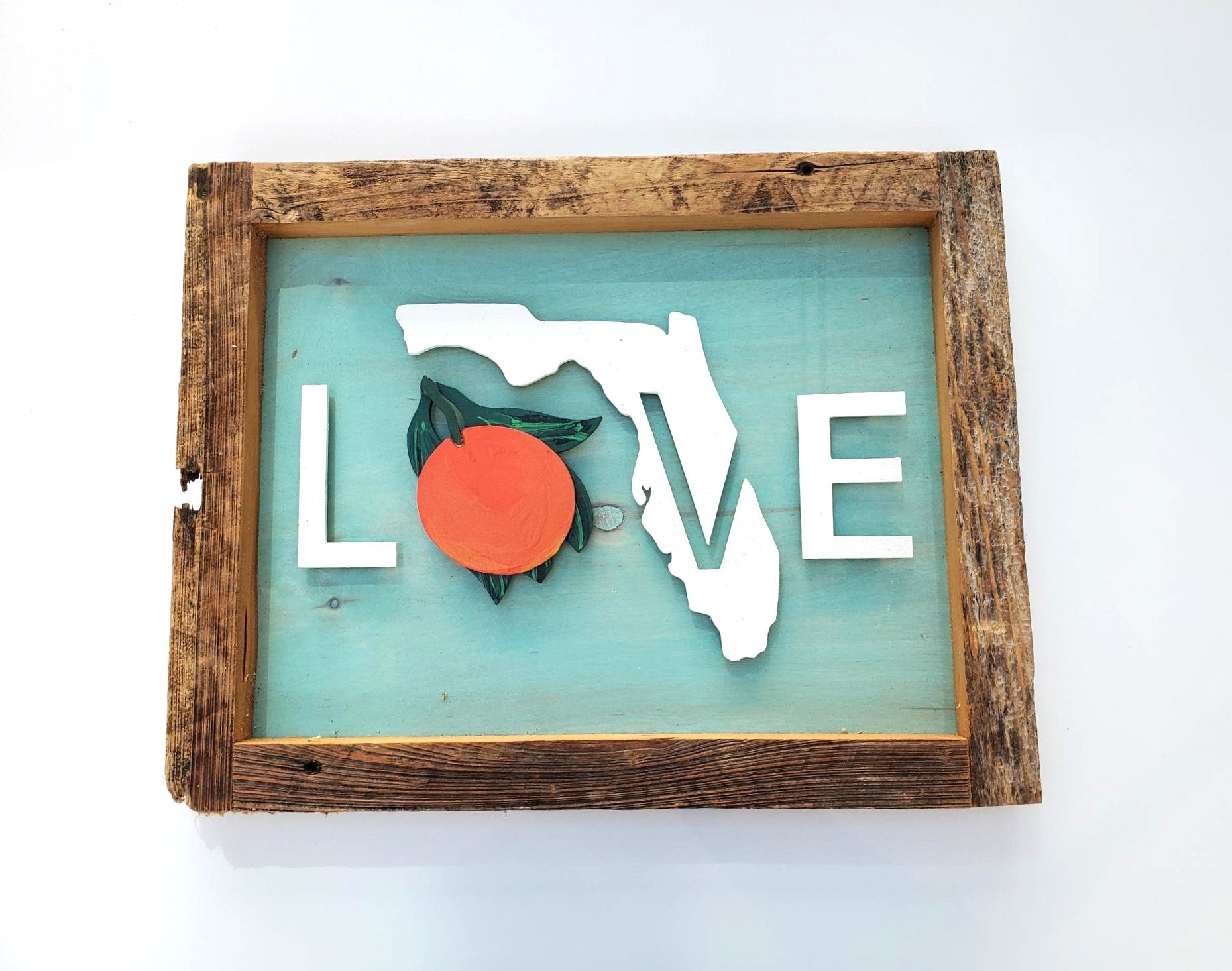 Love Florida With Orange Wood Art