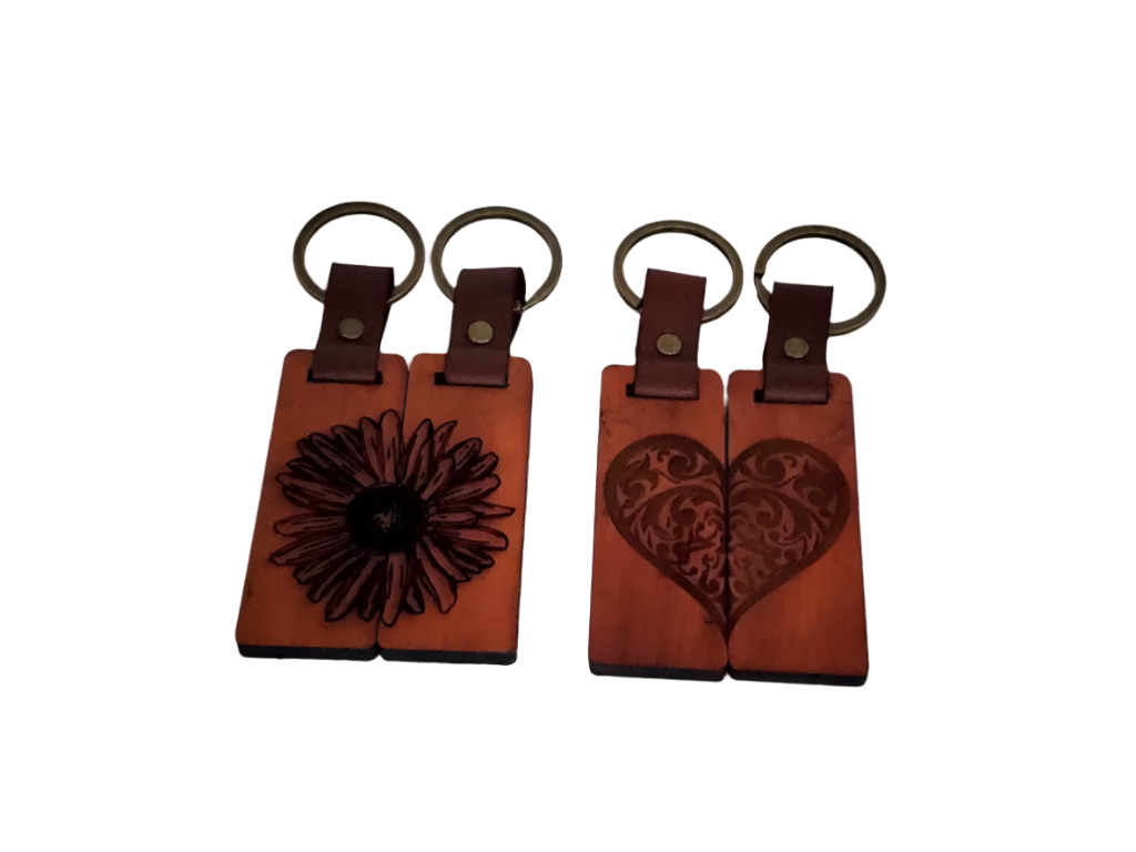 Paired Sets Wood Keychains