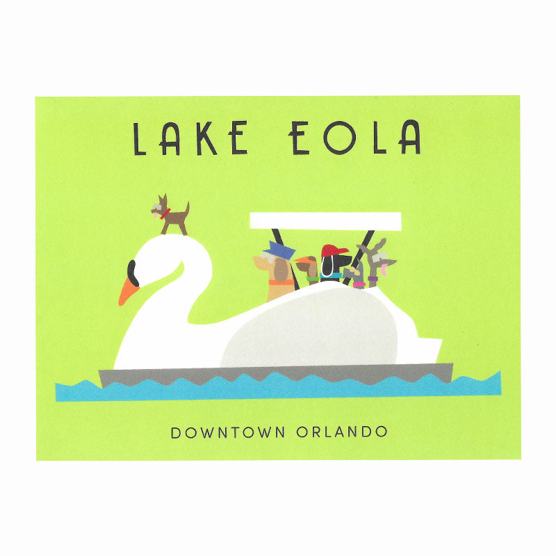 Swan Dog Boat Sticker