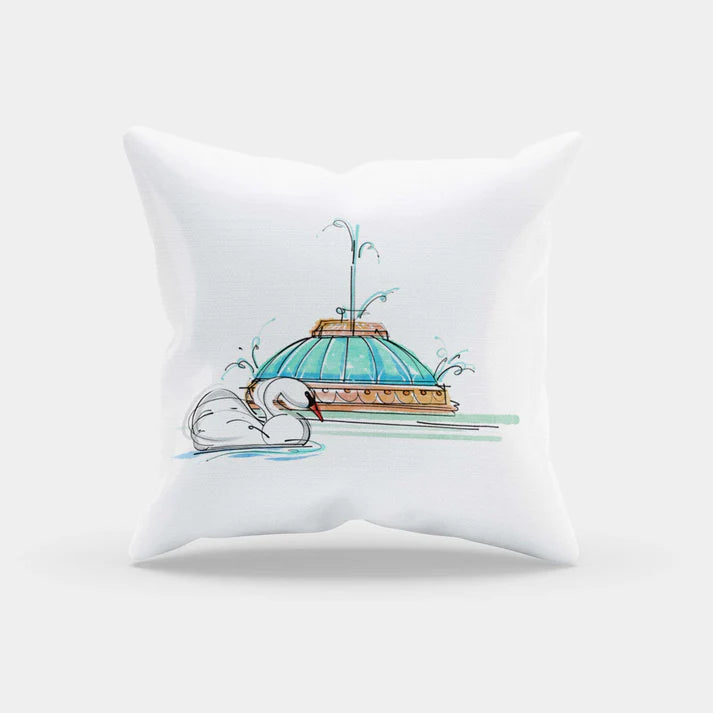 Swan & Fountain Pillow
