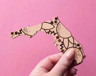 Orange Blossom Wood Magnet