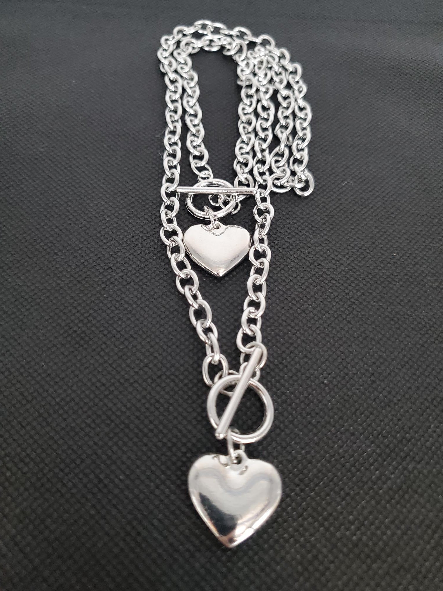 Silver Link Heart Necklace