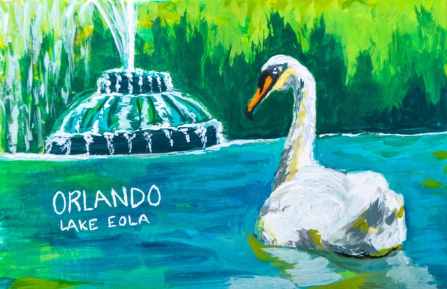 Lake Eola Swan Postcard